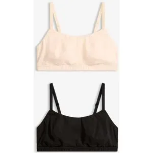 bonprix Bralette ohne Bügel mit Baumwolle (2er Pack)schwarz 44Damen