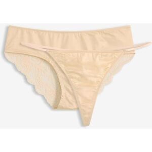 bonprix Hipster+ Tanga String mit weicher Spitze (2er Pack)rosa 36Damen