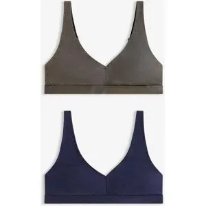 bonprix Bralette ohne Bügel mit ?Bio-Baumwolle (2er Pack)grau 44Damen