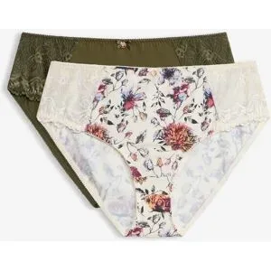bonprix Maxislip mit floralem Druck (2er Pack)weiß 56Damen