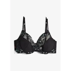 bonprix Bügel-BH mit zarter Spitze (3er Pack)schwarz 80Damen
