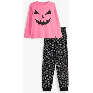 bonprix Pyjama aus reiner Bio-Baumwolle (2-tlg. Set)schwarz 164Kinder