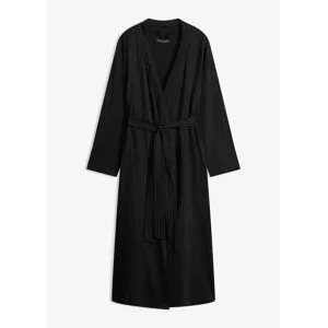 bonprix Bademantel aus Shirtqualitätschwarz 48Damen