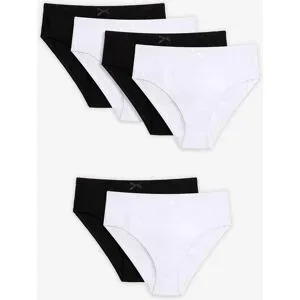 bonprix Damen Highleg Slip mit Baumwolle (6er Pack)schwarz 60Damen