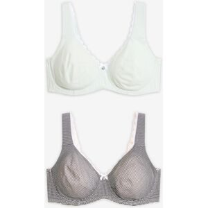 bonprix Ungepolsterter T-Shirt BH mit Bügel mit Bio-Baumwolle (2er Pack)schwarz 85Damen