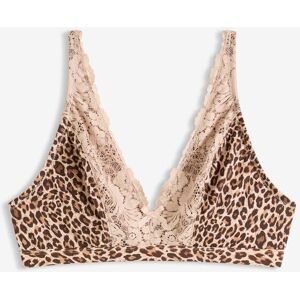 bonprix Bralette ohne Bügel mit weichem Futter und Leopardenmusterbeige 80Damen