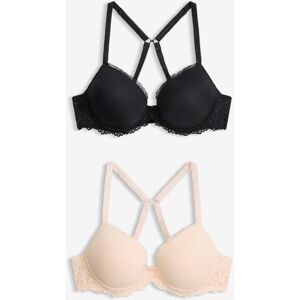 bonprix Schalen-BH mit zarter Spitze (2er-Pack)schwarz 80Damen
