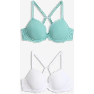 bonprix Schalen-BH mit zarter Spitze (2er-Pack)weiß 75Damen