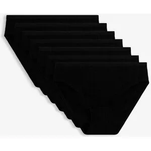 bonprix Slip aus feiner Rippe (7er Pack)schwarz 48Damen