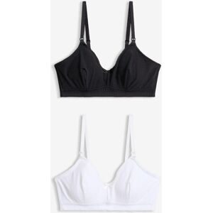 bonprix Still-BH ohne Bügel aus Ajour mit Bio-Baumwolle (2er Pack)schwarz 36Damen