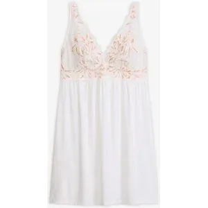 bonprix Negligé aus zarter Spitzeweiß 48Damen