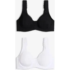 bonprix Minimizer T-Shirt-BH mit Bügel mit Bio-Baumwolle (2er Pack)schwarz 100Damen
