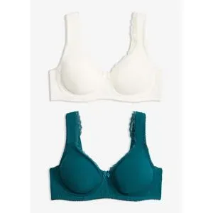 bonprix Minimizer T-Shirt-BH mit Bügel mit Bio-Baumwolle (2er Pack)petrol 75Damen