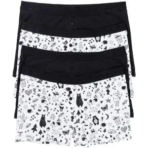 bonprix Damen Boxer mit weicher Baumwolle (4er Pack)schwarz 52Damen