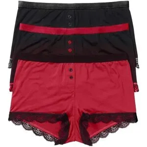 bonprix Microfaser Damen Boxer (3er Pack)schwarz 52Damen