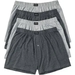 bonprix Lockere Jersey Boxershorts mit weicher Baumwolle (4er Pack)grau 6Herren