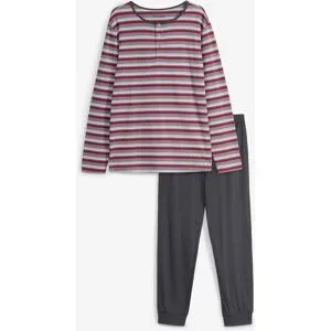 bonprix Pyjama aus reiner Baumwollegrau 60Herren