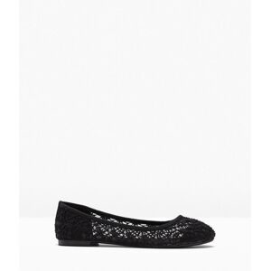 bonprix Ballerinas mit Spitzeschwarz 35Damen