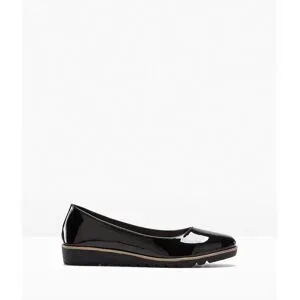 bonprix Ballerinas in Lack-Optikschwarz 38Damen