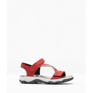 bonprix Rieker Komfort-Trekkingsandalen mit elastischen Riemenrot 38Damen