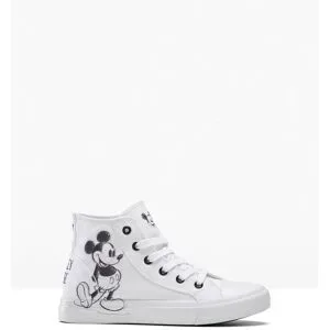 bonprix Disney Mickey Mouse High-Top-Sneaker aus Baumwoll-Canvasweiß 39Damen