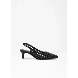 bonprix Slingpumps in Flecht-Optikschwarz 40Damen