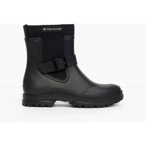 bonprix Tom Tailor Gummistiefel mit Elastikeinsatzschwarz 41Damen