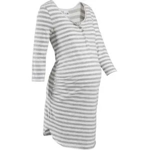 bonprix Still-Nachthemd mit Baumwollegrau 40Damen