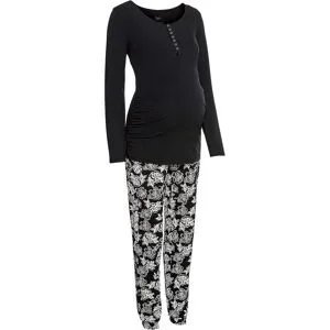 bonprix Still-Pyjama mit Bio-Baumwolleschwarz 48Damen