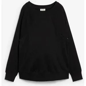 bonprix 2-in-1 Umstands- und Still-Sweatshirt aus Bio-Baumwolleschwarz 40Damen
