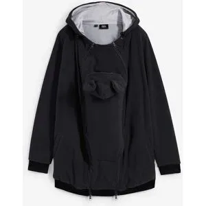 bonprix 2-in-1 Umstands- und Tragejacke aus Fleeceschwarz 44Damen