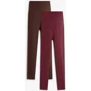 bonprix Umstandsleggings aus Bio-Baumwolle (2er Pack)braun 36Damen