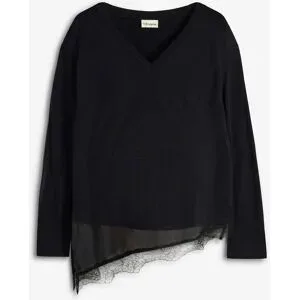 bonprix 2-in-1 Umstands- und Stillshirt mit Spitzeschwarz 48Damen