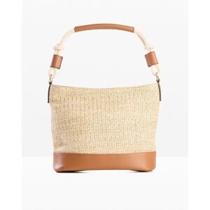 bonprix Handtasche Strohoptik mit Details in Lederoptikbeige 0Damen
