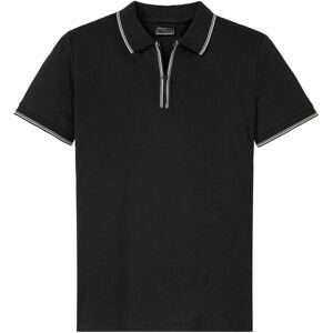 bonprix Piqué-Poloshirt mit Reißverschluss aus reiner Baumwolleschwarz 60Herren