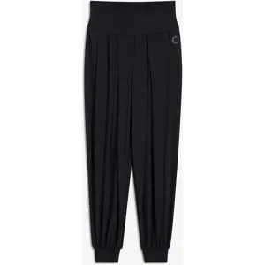 bonprix Weite Sporthose mit  umklappbaren Bundschwarz 40Damen