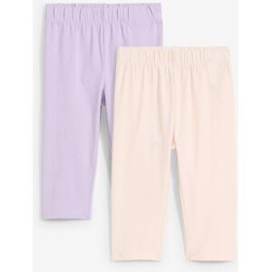 bonprix Capri-Leggings aus elastischem Bio-Baumwoll-Mix (2er Pack)rosa 128Mädchen