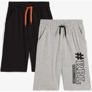 bonprix Jersey-Bermuda (2er Pack)schwarz 134Knaben