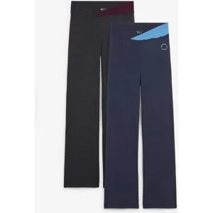 bonprix Baumwoll-Sporthose, Bootcut (2er Pack)schwarz 36Damen