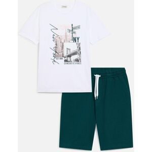bonprix Shirt und Shorts (2-tlg.Set)weiß 44Herren