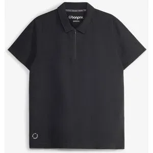 bonprix Herren Sport-Poloshirt mit Reißverschluss, schnelltrocknendschwarz 44Herren