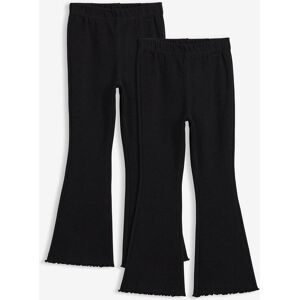 bonprix Gerippte ausgestellte Leggings (2er Pack)schwarz 104Mädchen