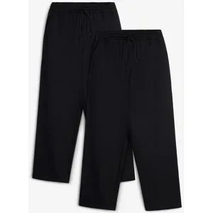 bonprix Jogginghose aus weicher Bio Baumwolle (2er Pack), Loose Fitschwarz 134Knaben