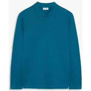 bonprix Piqué-Poloshirt, Langarmpetrol 52Herren