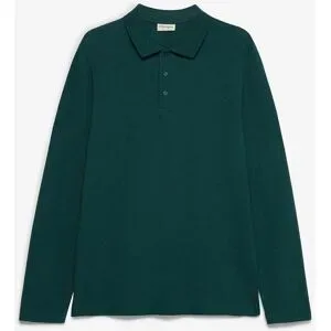 bonprix Piqué-Poloshirt, Langarmgrün 64Herren