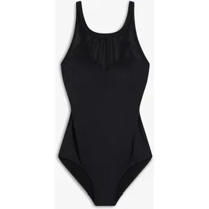 bonprix Medium Shape-Badeanzug mit transparentem Meshschwarz 44Damen