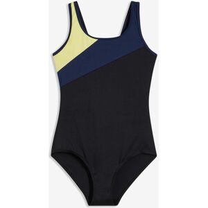 bonprix Schnelltrocknender Sport-Badeanzug mit Kontrast-Einsätzenschwarz 48Damen
