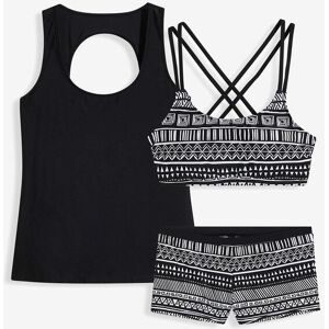 bonprix Tankini (3-tlg. Set) mit Bustier-Bikinioberteilschwarz 44Damen