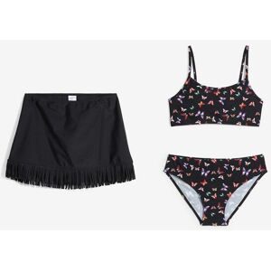 bonprix Bikini und Rock (3-tlg.Set)schwarz 164Mädchen