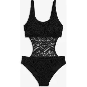bonprix Monokini mit Spitzeschwarz 42Damen